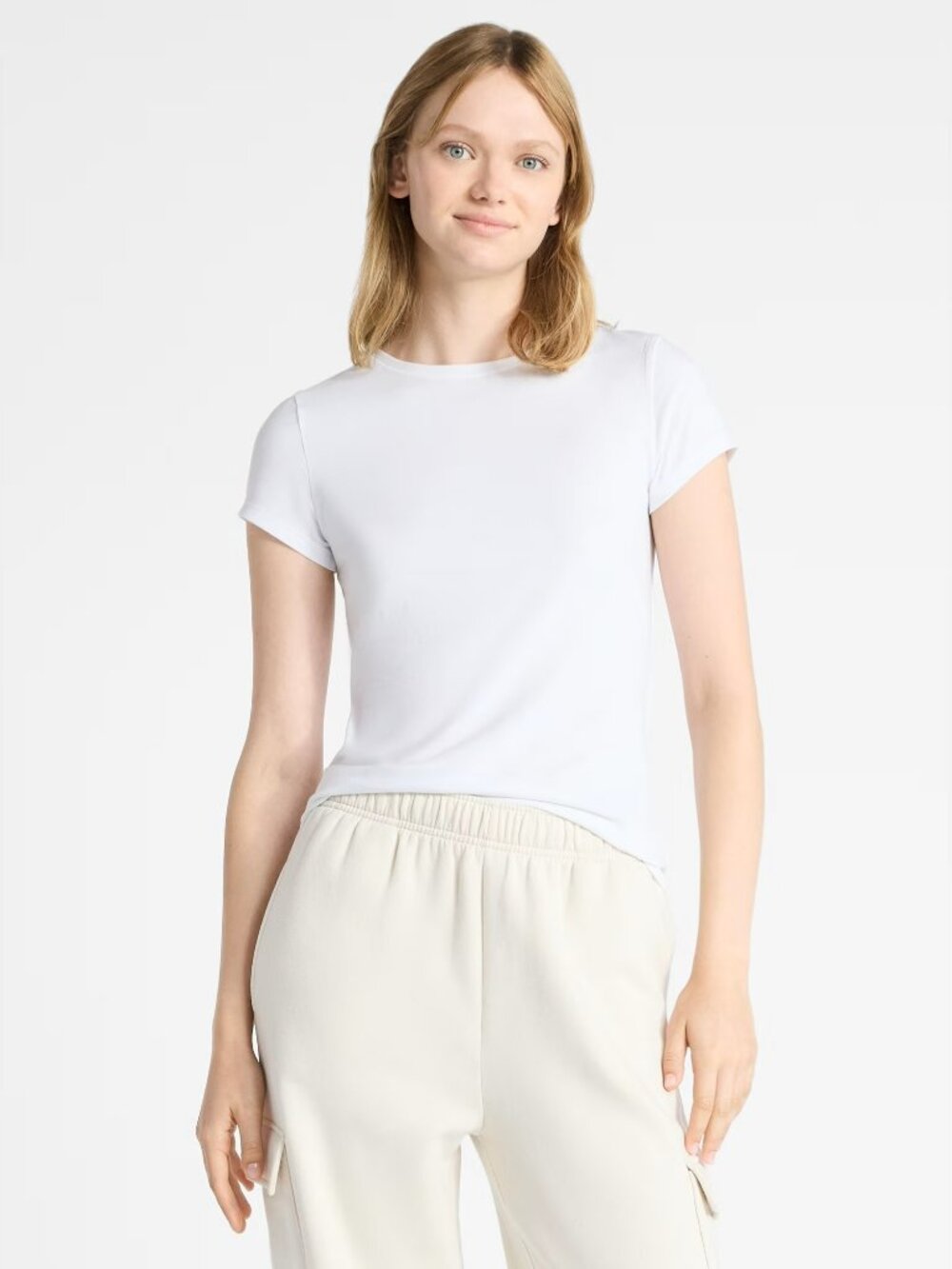 White T-Shirt Women's S Flattering Fit Machine Washable